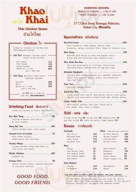 khai thai menu.